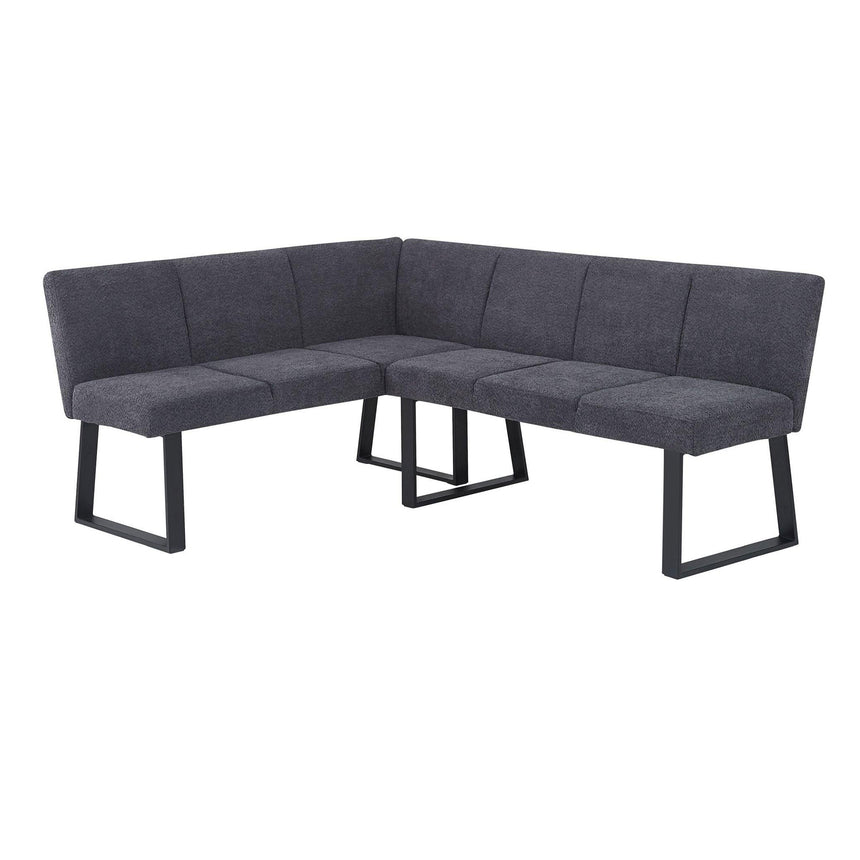 Janet Dark Grey Fabric Corner Dining Bench - LHF