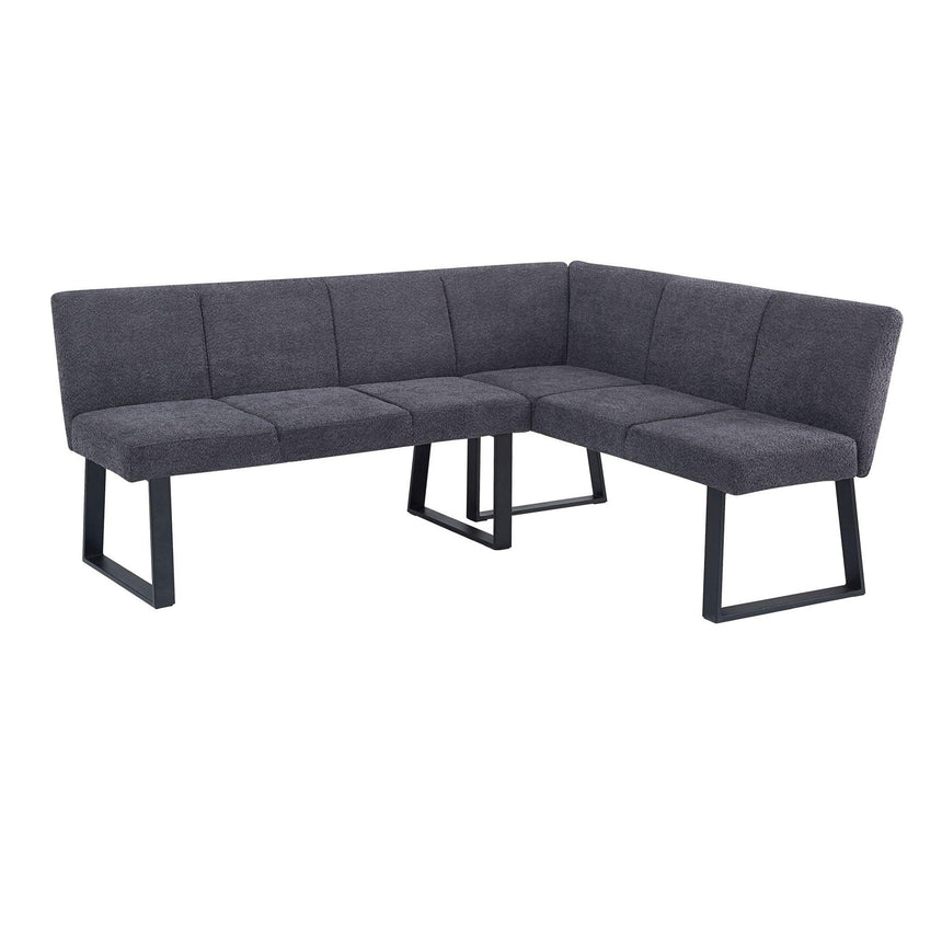 Janet Dark Grey Fabric Corner Dining Bench - RHF