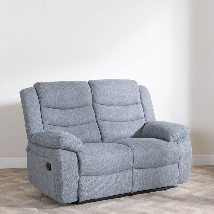 Windsor Grey Fabric 2 Seater Recliner Sofa-2