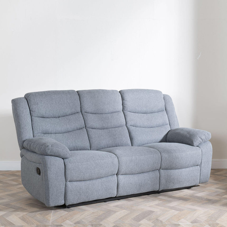 Windsor Grey Fabric 3 Seater Recliner Sofa-2