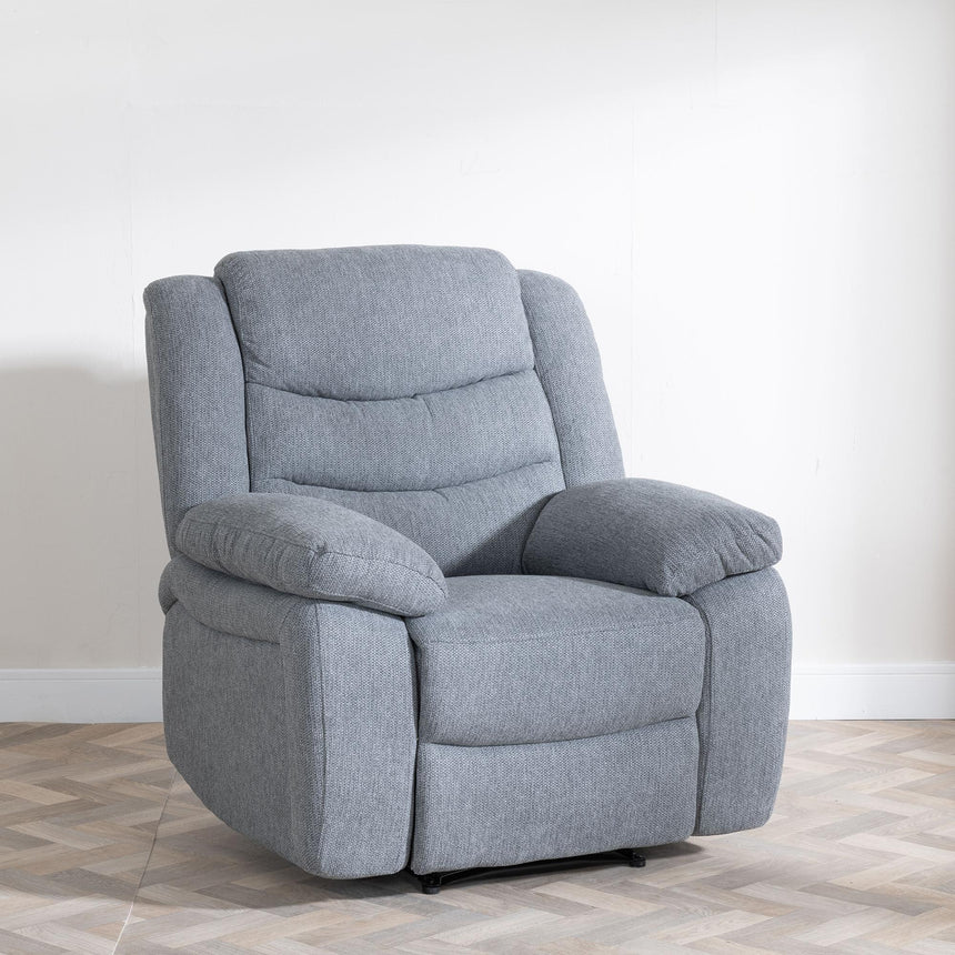 Windsor Grey Fabric Recliner Armchair