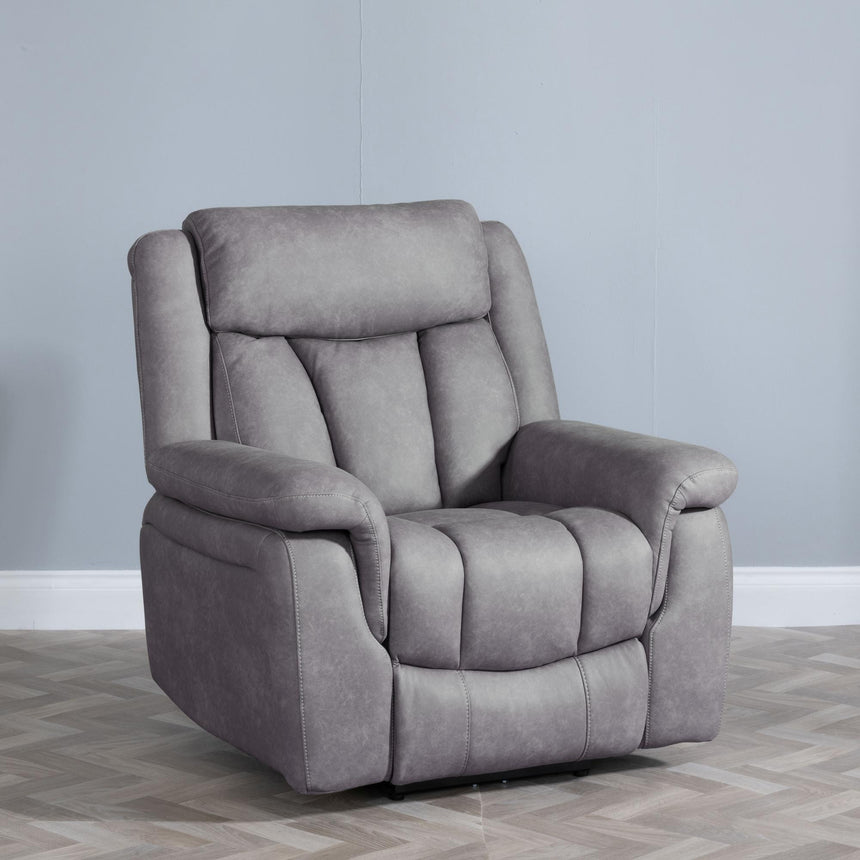 Dylan Grey Fabric Electric Recliner Armchair-2