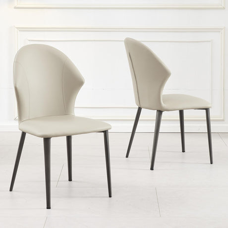 Clearance - Elaine Taupe Leather Dining Chair