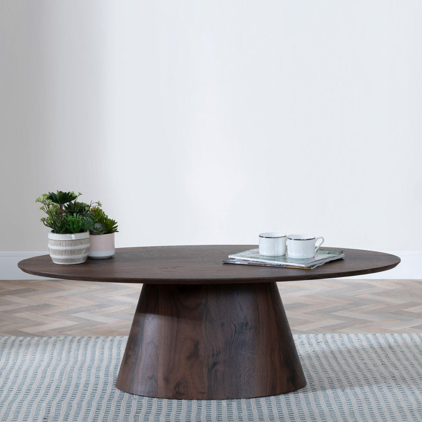 Palma Walnut Oval Coffee Table