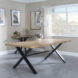 Ezra Oak 8 Seater Dining Table with Black Cross Legs - 200cm