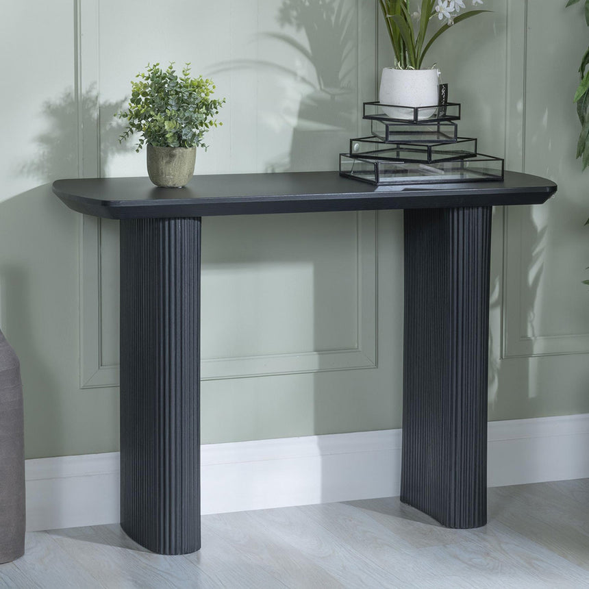 Charlton Fluted Console Table with Pedestal Base