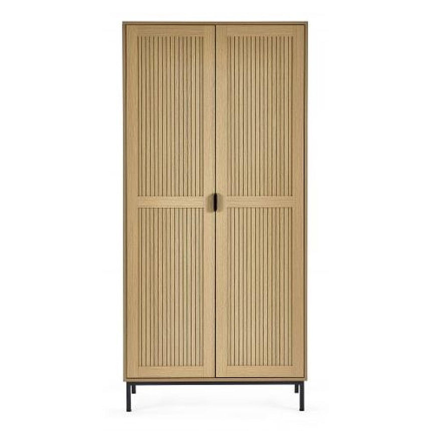 Hawaii Oak Ribbed 2 Door Wardrobe