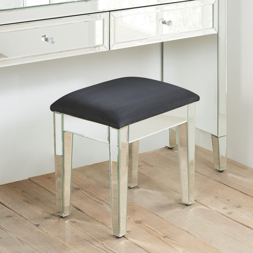 Valencia Mirrored Padded Dressing Stool