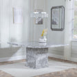 Turin 8 Seater Grey Marble Square Dining Table - 140cm
