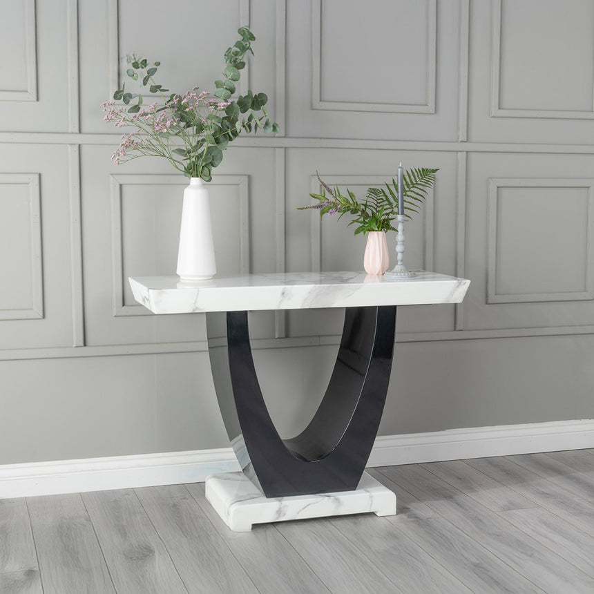 Madrid White Marble Console Table