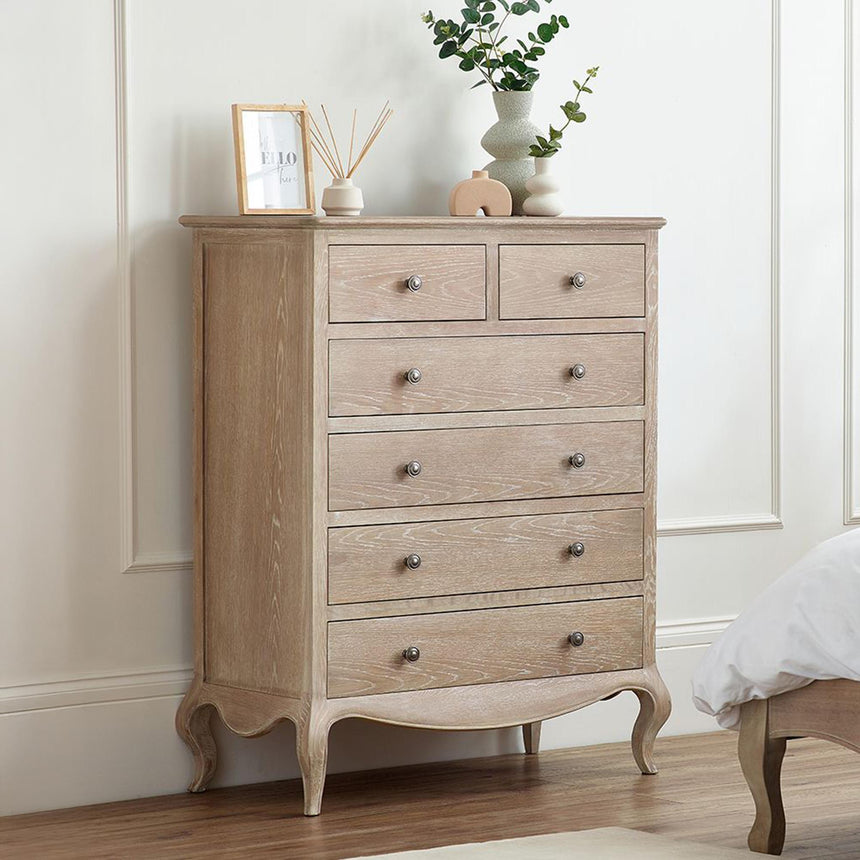 Camille Oak French Style 4+2 Drawer Chest