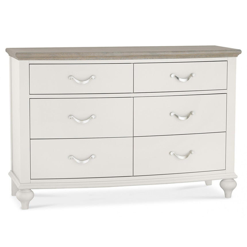 Bentley Designs Montreux Grey Washed Oak and Soft Grey 6 Drawer Wide Chest