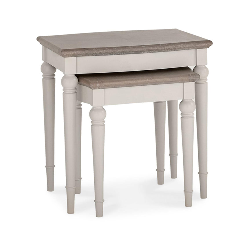 Bentley Designs Montreux Grey Washed Oak and Soft Grey Nest Of Lamp Table