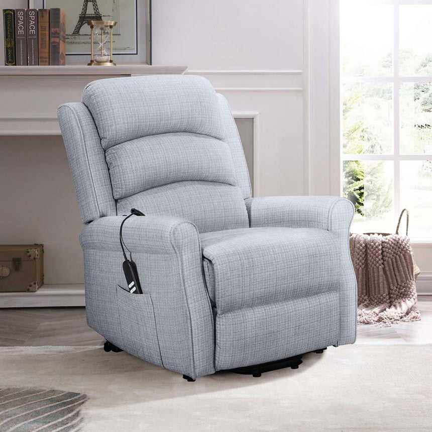 Baxter Hebe Grey Textured Chenille Electric Recliner Chair