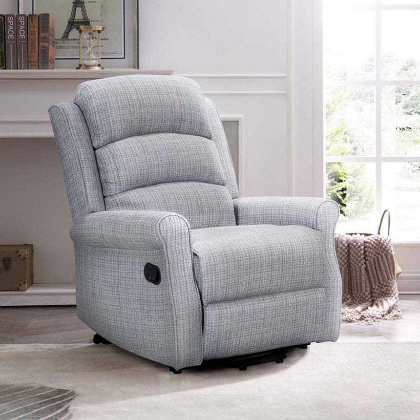 Baxter Hebe Grey Textured Chenille Manual Recliner Chair