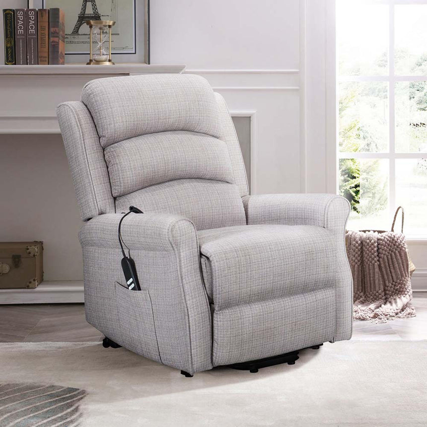 Baxter Hebe Natural Textured Chenille Electric Recliner Chair