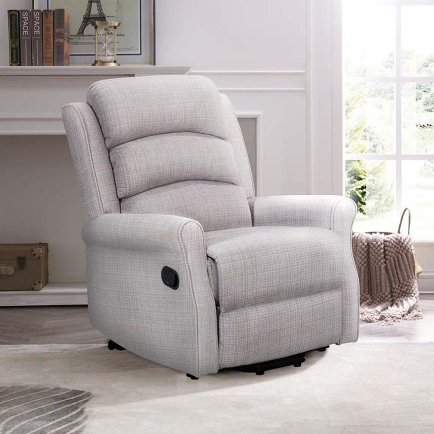Baxter Hebe Natural Textured Chenille Manual Recliner Chair