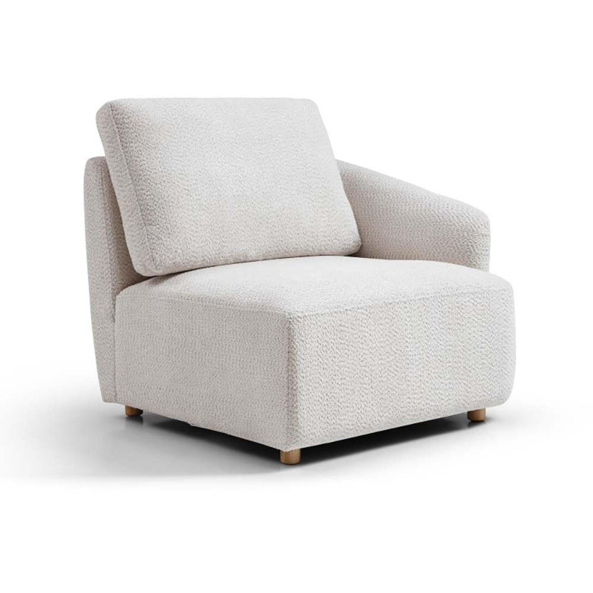 Como Natural Boucle Fabric Right Hand Facing End Chair