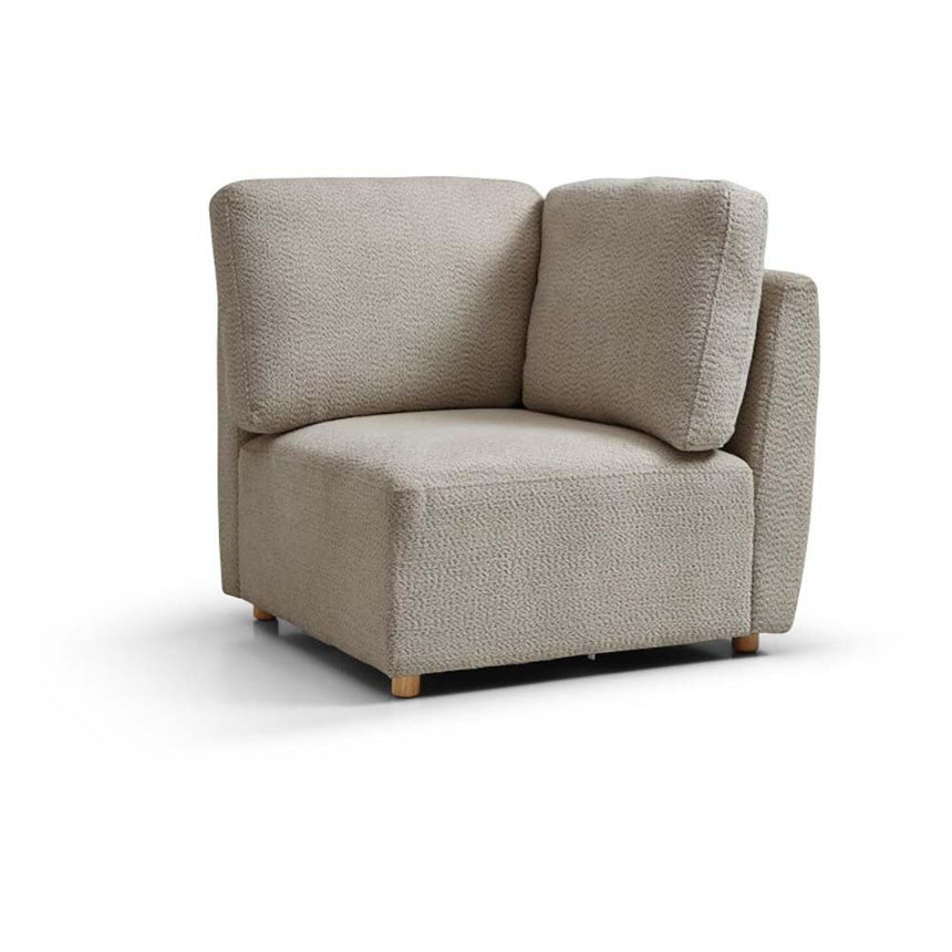 Como Taupe Boucle Fabric Corner Armless Chair