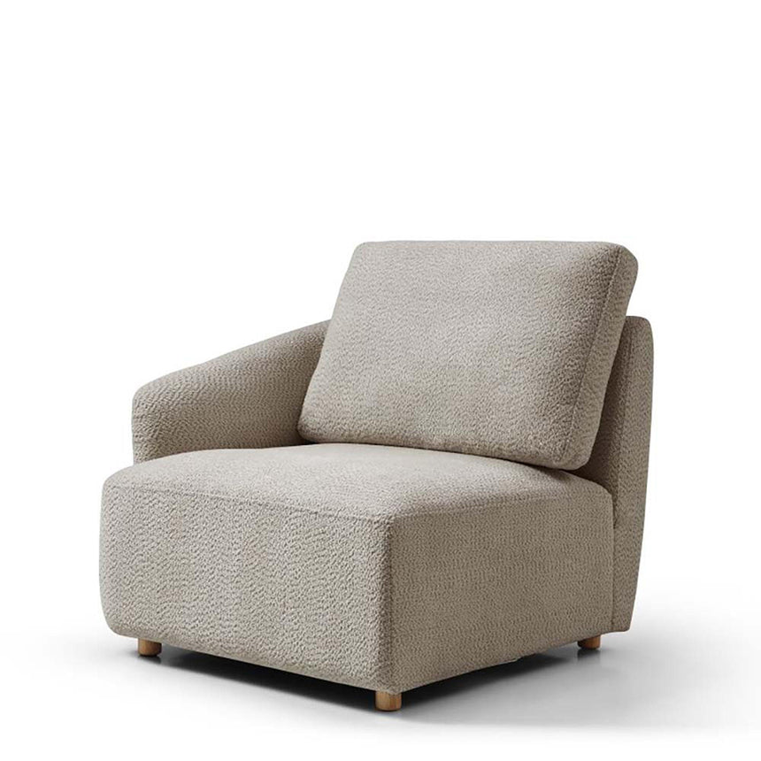 Averie Taupe Boucle Fabric Left Hand Facing End Chair