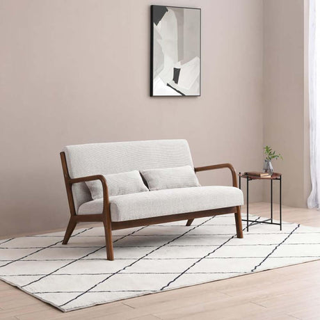 Inca Leto Natural Woven Chenille Fabric 2 Seater Sofa