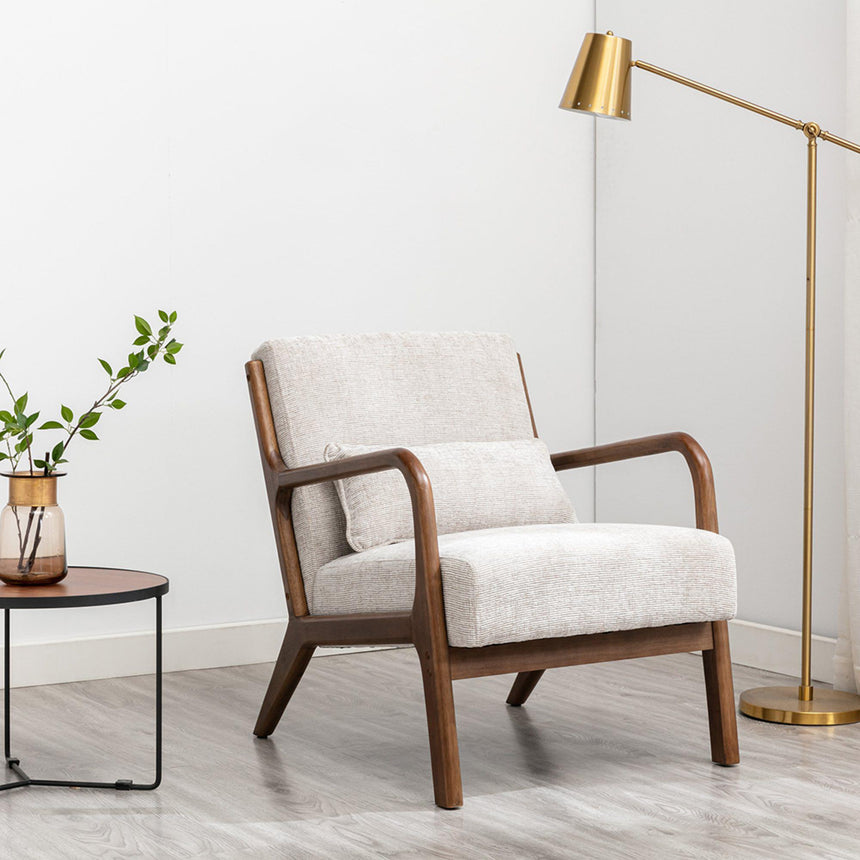 Inca Leto Natural Woven Chenille Fabric Armchair