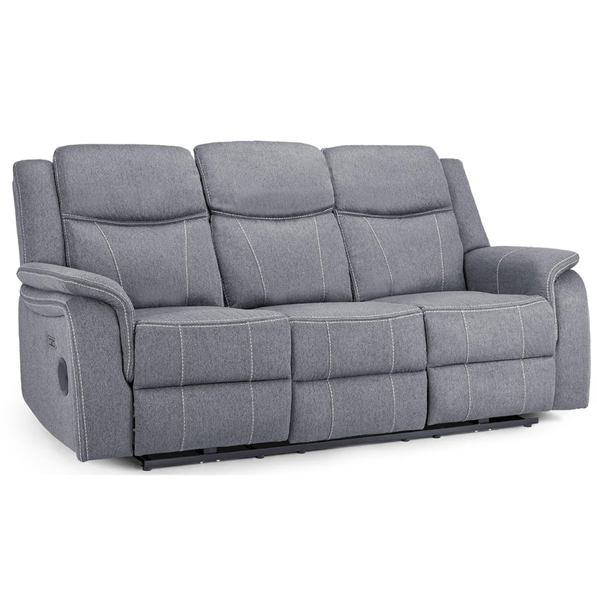 Galaxy Tech Grey Fabric 3 Seater Sofa
