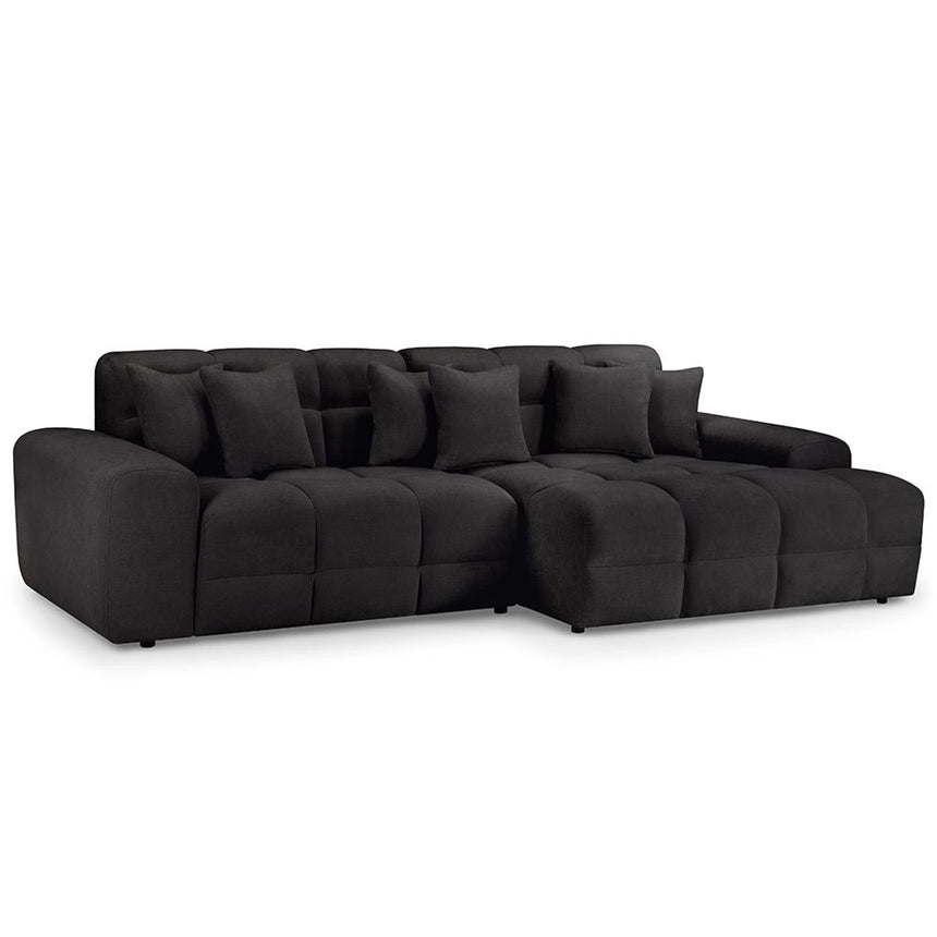 Jacob Black Fabric Corner Sofa - RHF
