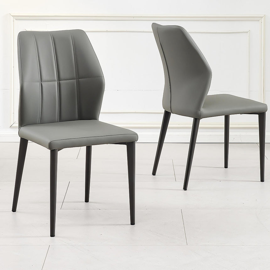 Harrow Grey Leather Dining Chair-2