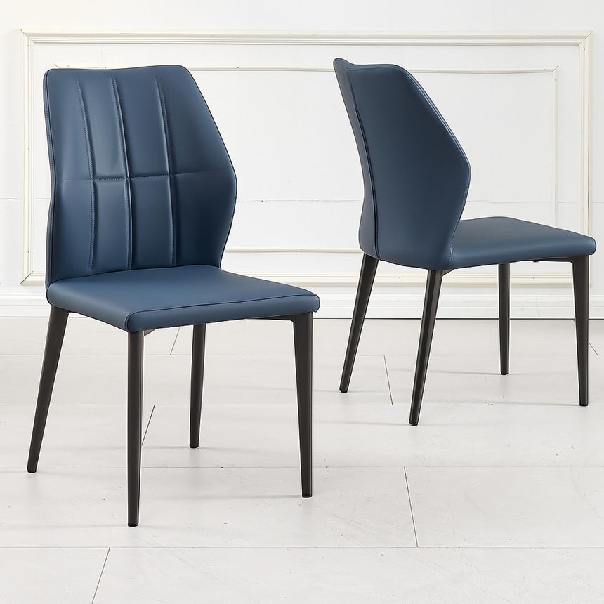 Harrow Blue Leather Dining Chair-4