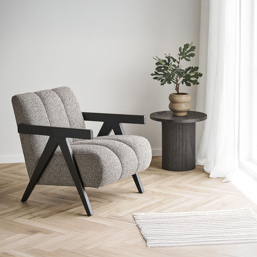 Florence Brown Fabric Lounge Armchair