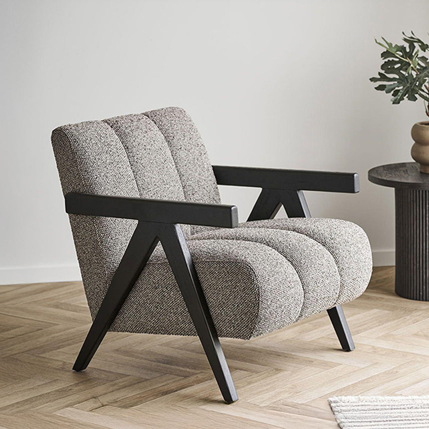 Florence Brown Fabric Lounge Armchair