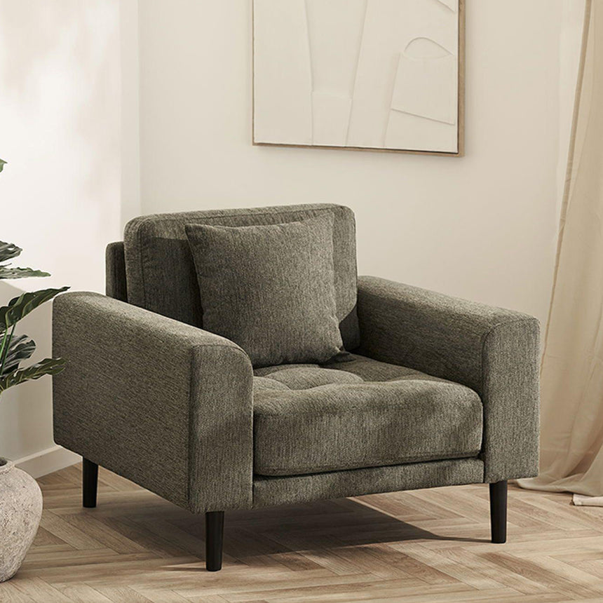 Lido Olive Green Fabric Lounge Armchair