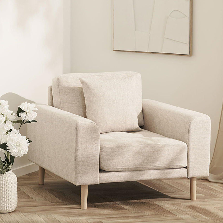 Lido Sand Fabric Lounge Armchair