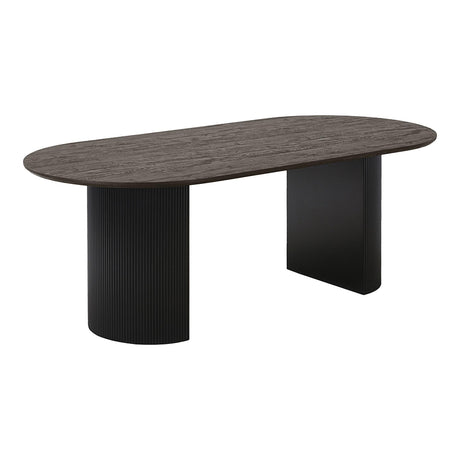 Boavista Dark Wood 8 Seater Oval Double Pedestal Dining Table - 210cm