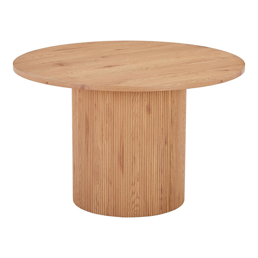 Boavista Natural Wood 4 Seater Round Pedestal Dining Table - 120cm