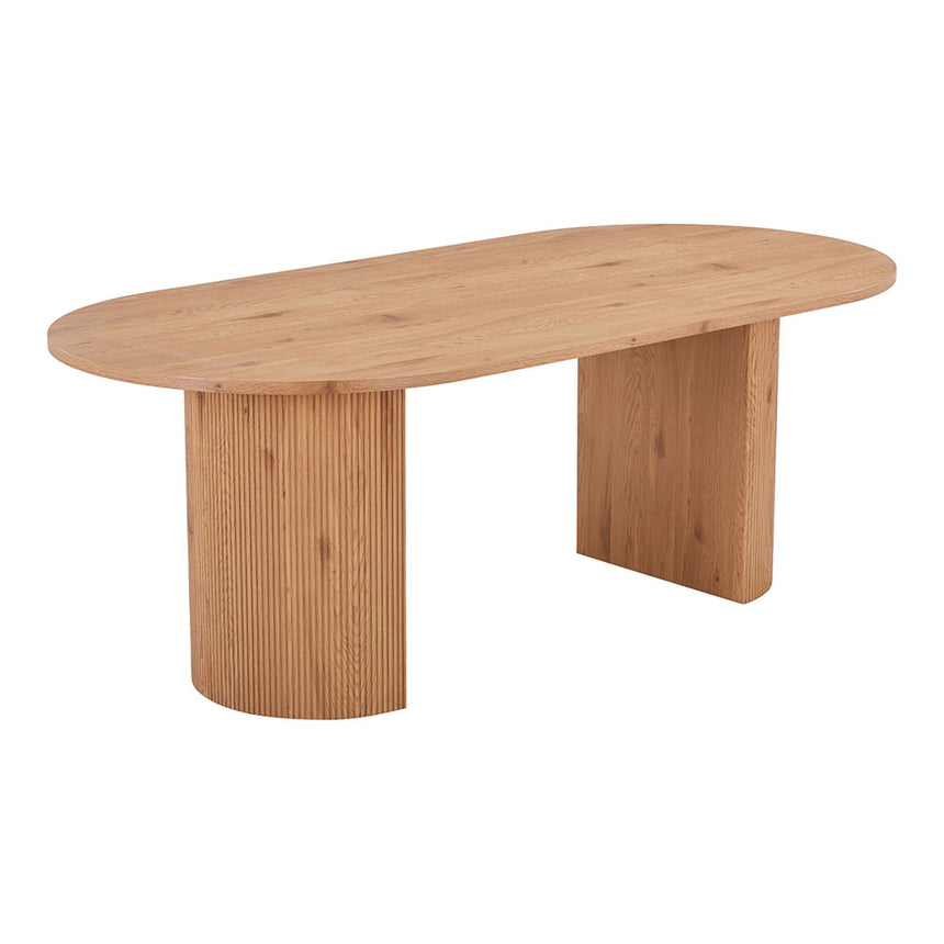 Boavista Natural Wood 8 Seater Oval Double Pedestal Dining Table - 210cm