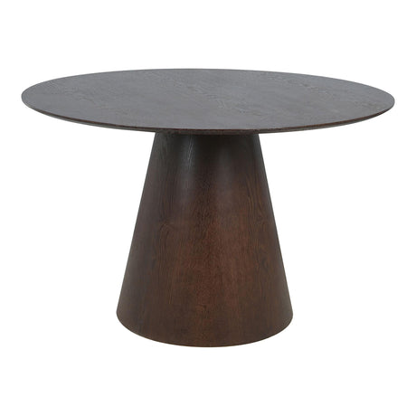 Bolton Dark Wood 4 Seater Round Pedestal Dining Table - 120cm