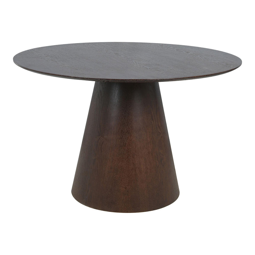 Bolton Dark Wood 4 Seater Round Pedestal Dining Table - 120cm