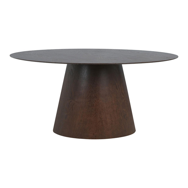 Bolton Dark Wood 6 Seater Oval Pedestal Dining Table - 160cm