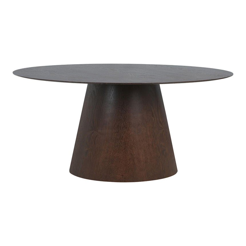 Bolton Dark Wood 6 Seater Oval Pedestal Dining Table - 160cm