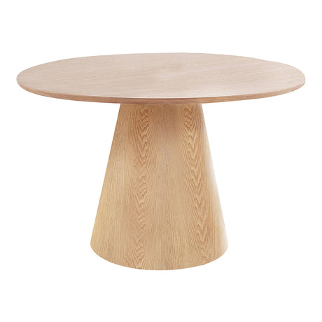 Bolton Natural Wood 4 Seater Round Pedestal Dining Table - 120cm