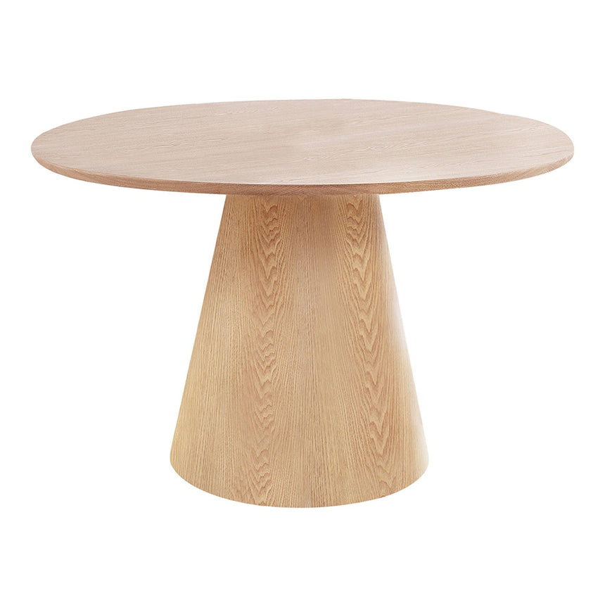 Bolton Natural Wood 4 Seater Round Pedestal Dining Table - 120cm