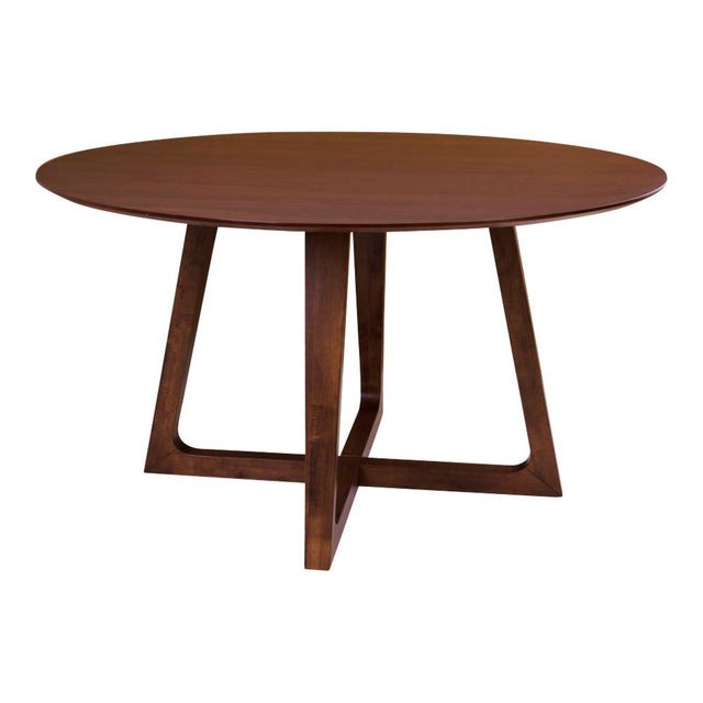 Hellerup Walnut 4 Seater Round Pedestal Dining Table - 137cm