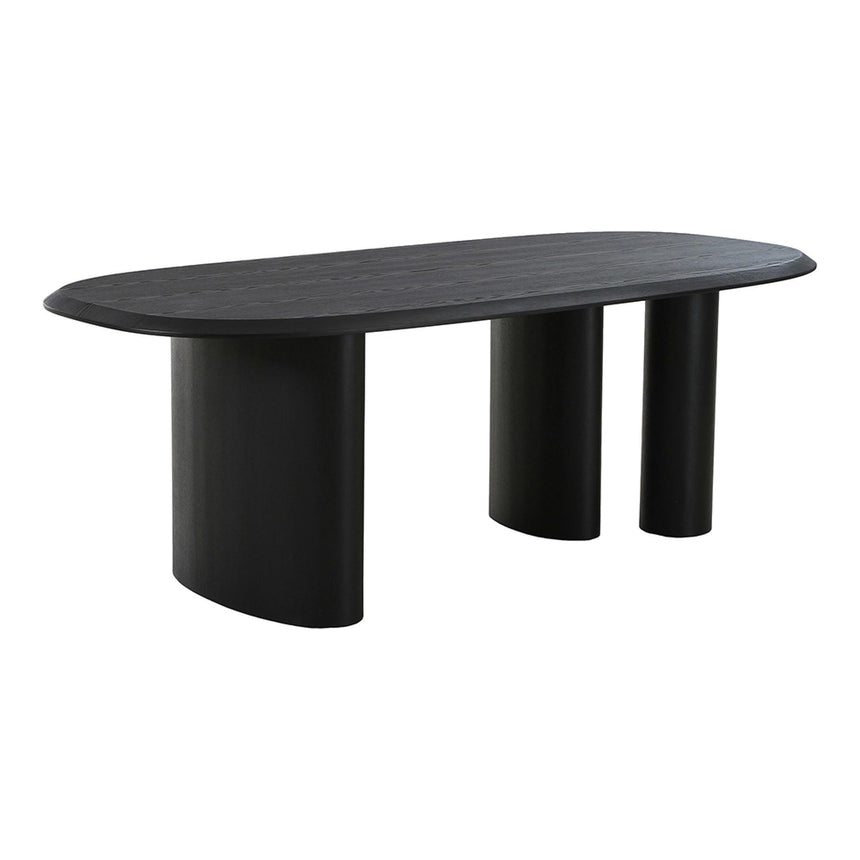 Tirano Black 8 Seater Pedestal Dining Table - 220cm