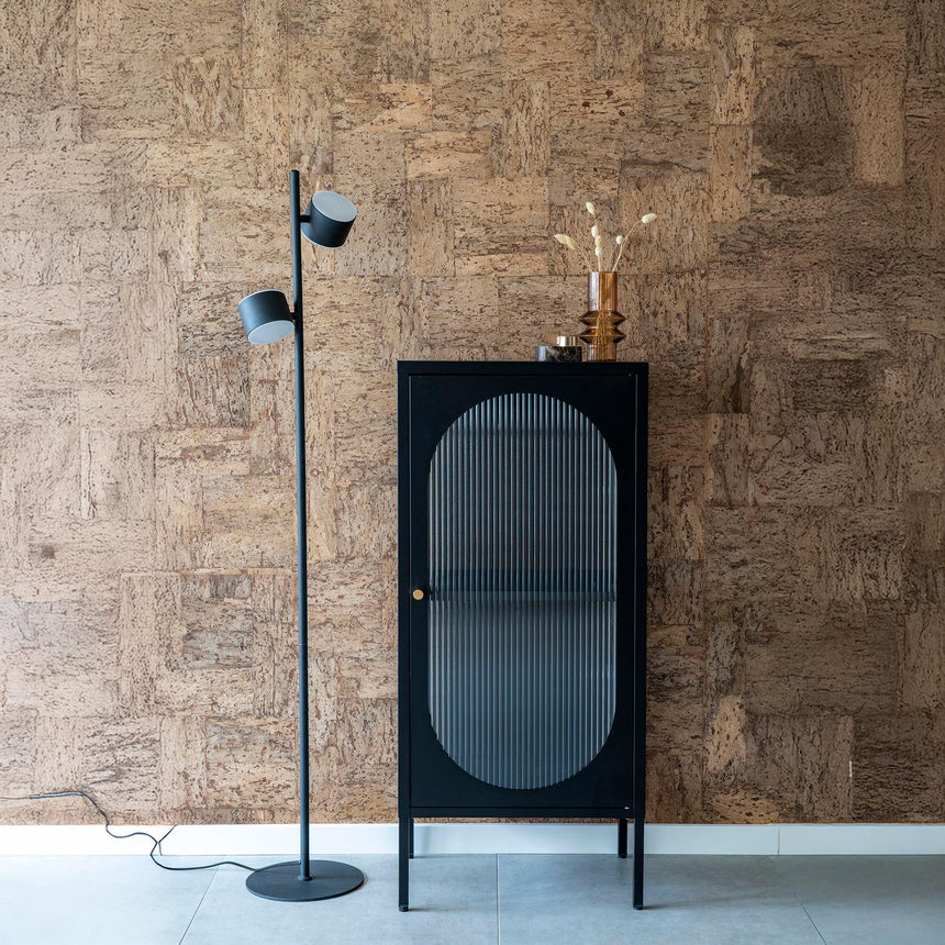 Adelaide Black Metal 1 Door Narrow Cabinet