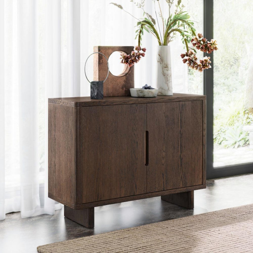 California Dark Oak 2 Door Small Sideboard - 105cm