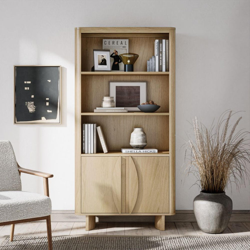 Cara Oak 2 Door Display Cabinet