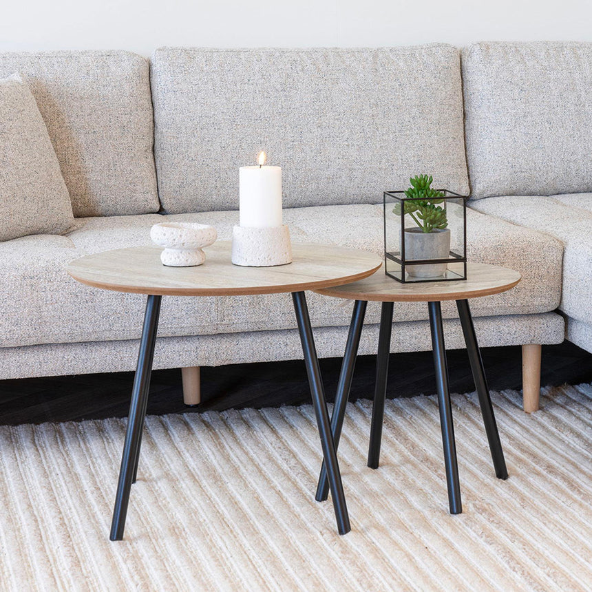 Aalst Beige Travertine Effect Round Coffee Table