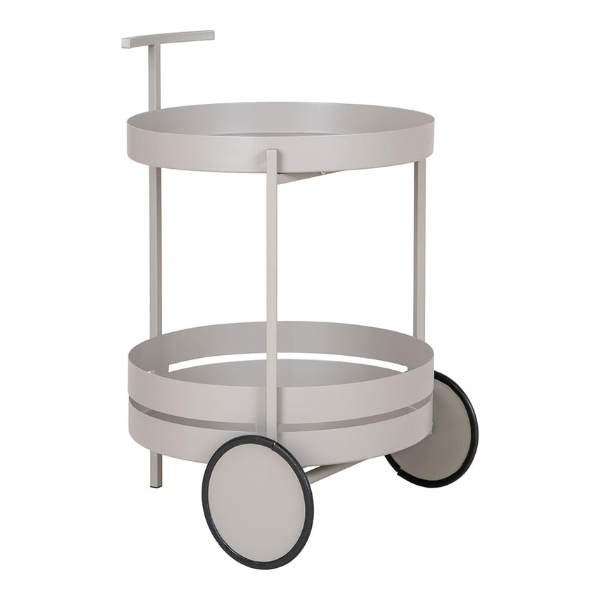 Beja Grey Metal Round Bar Trolley